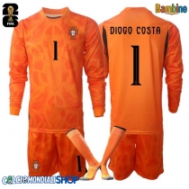 Maglie da calcio Portogallo Diogo Costa #1 Portiere Seconda Maglia Bambino Mondiali 2026  Manica Lunga + Pantaloni corti)